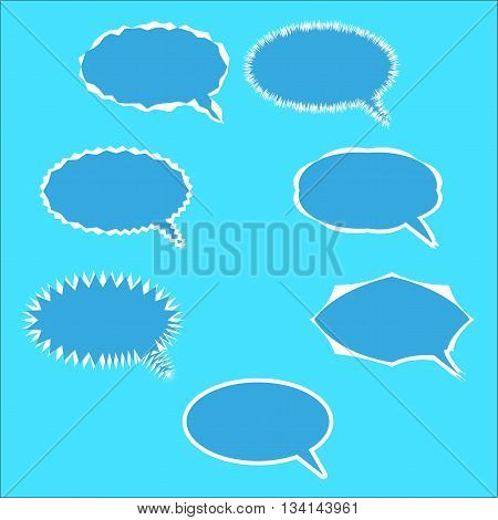 clouds of thoughts on a blue background