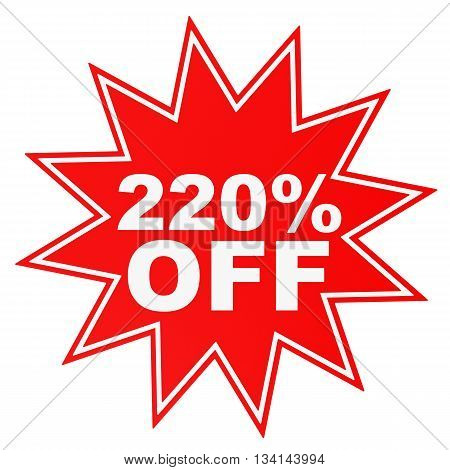 Discount 220 Percent Off. 3D Illustration.