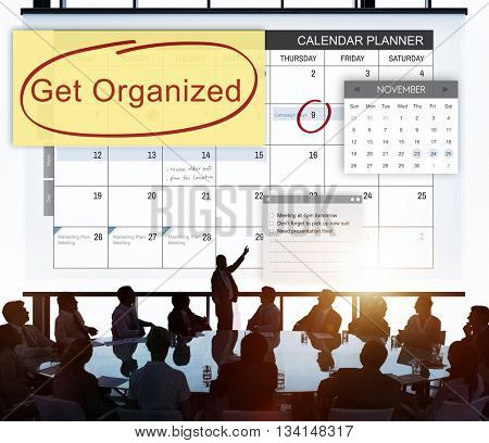 Get Organized Tidy Up Clean Schedule To Do Concept
