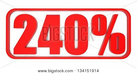 Discount 240 Percent Off. 3D Illustration.