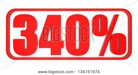 Discount 340 Percent Off. 3D Illustration.