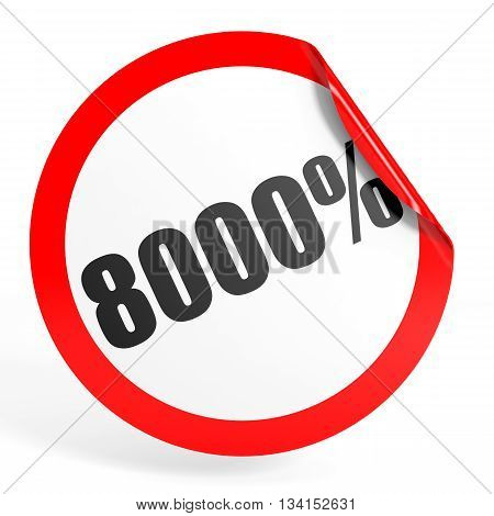 Discount 8000 Percent Off. 3D Illustration.