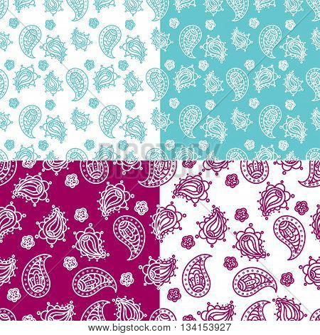 Indian National paisley ornament for cotton linen fabrics. Tribal flowers seamless pattern. Bohemian ornament for taps. Texture for wrapping skins smartphones textile wallpapers surface design