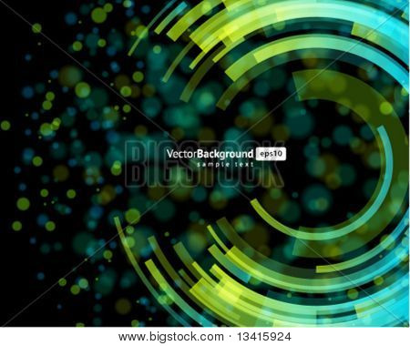 เทคโนโลยีนามธรรม bokeh เวกเตอร์พื้นวงกลม