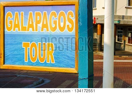 Signs At The Street In Puerto Ayora In Galapagos
