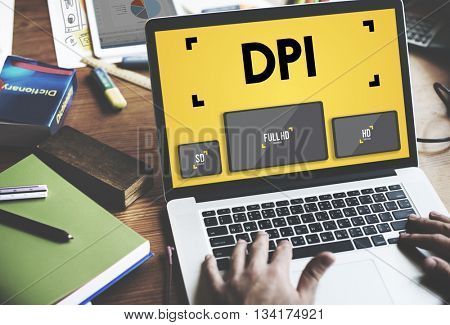 Dots Per Inch Resolution Pixel Monitor Digital Art Concept