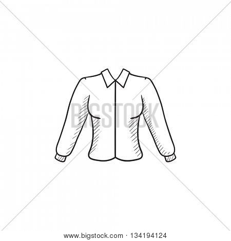 Female blouse vector sketch icon isolated on background. Hand drawn Female blouse icon. Female blouse sketch icon for infographic, website or app.