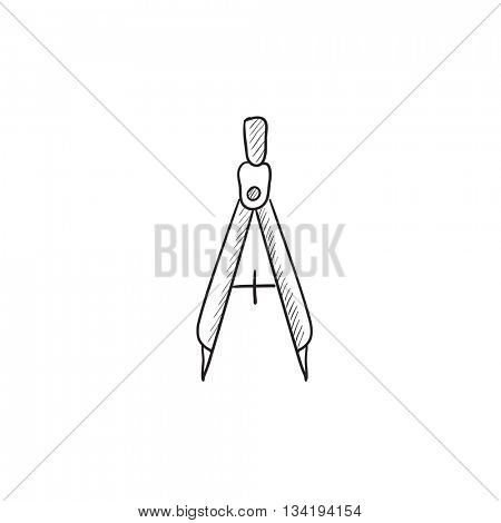 Compass vector sketch icon isolated on background. Hand drawn Compass icon. Compass sketch icon for infographic, website or app.
