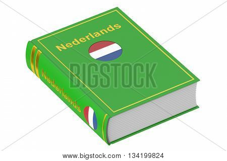 Netherlandish language textbook 3D rendering isolated on white background