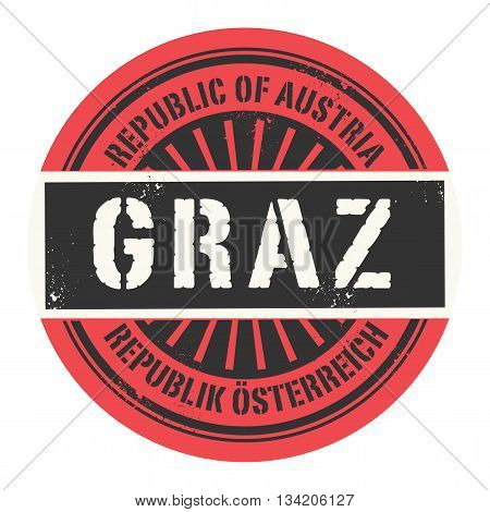 Grunge rubber stamp with the text Republic of Austria, Graz, vector illustration