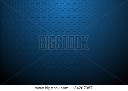 Blue wall hexagonal mesh pattern and dim light vector illustration.