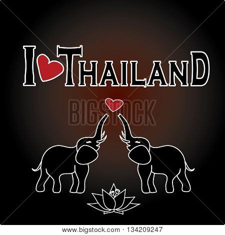 I love Thailand . Set Thai vector icons and symbols vector illustration