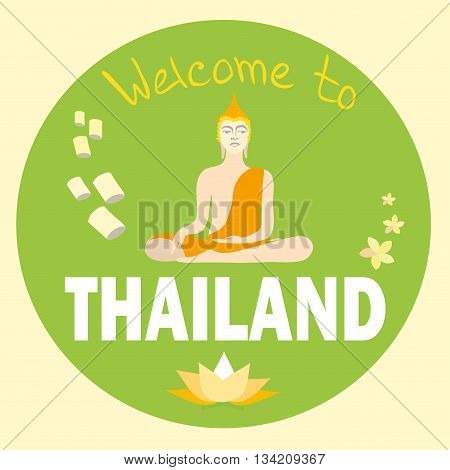 Welcome to Thailand Vector illustration with the image of Buddha