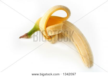  กล้วย Peeled ครึ่งหนึ่ง