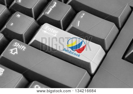 Enter Button With Flag Of Benbrook, Texas