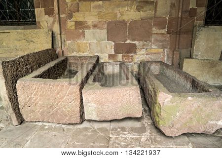 Lycian Tomb in  the Benedictine Monastery of 12-15 Century.  Wissembourg, Alsace, France