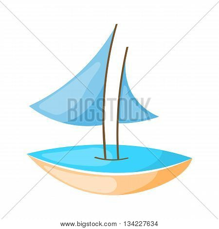 Colorful icon of cute ship. Vector illustration in cartoon style