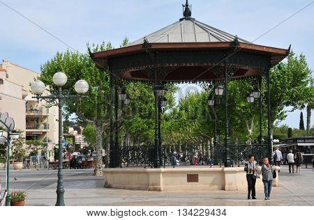 Sanary sur Mer France - april 20 2016 : the pavilion in the middle of the city