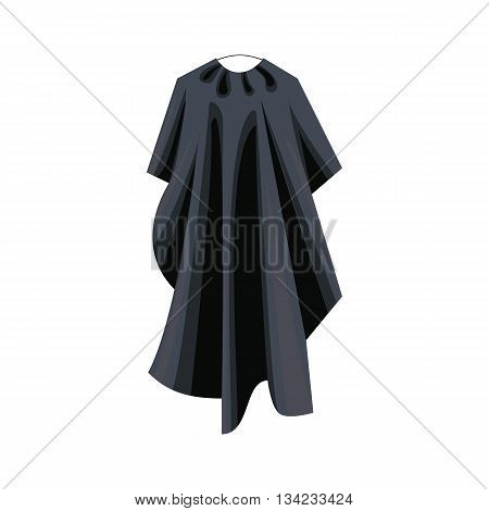 Black cape icon in cartoon style on a white background