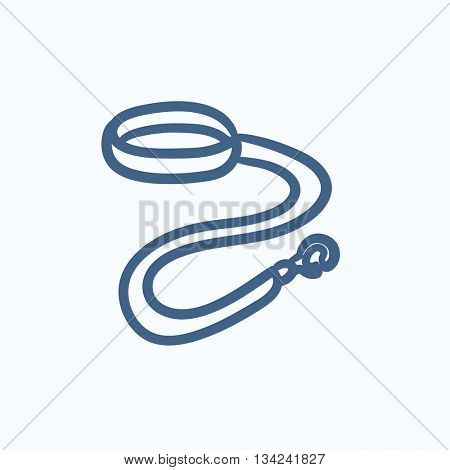 Dog leash and collar vector sketch icon isolated on background. Hand drawn Dog leash and collar icon. Dog leash and collar sketch icon for infographic, website or app.