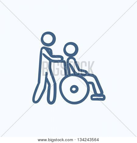 Nursing care vector sketch icon isolated on background. Hand drawn Nursing care icon. Nursing care sketch icon for infographic, website or app.