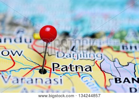 Patna pinned on a map of India