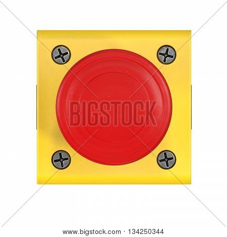 Red button 3d illustration on white background
