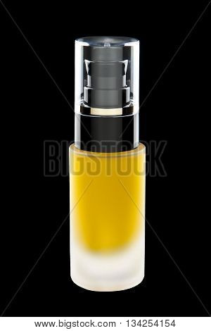 bottle of argan olil, cosmetic product, isolated on black