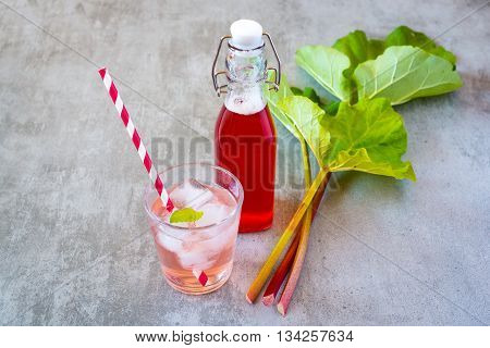 Rhubarb On A Concrete Table