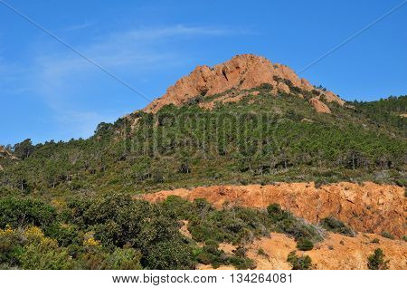 Saint Raphael, France - april 15 2016 : the picturesque Esterel cornice