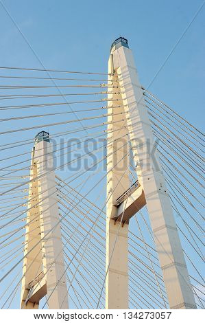 Big Obukhovsky Bridge (cable-stayed) Over The Neva River, St. Petersburg, Russia
