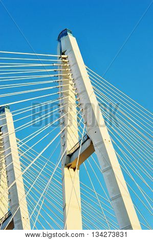 Big Obukhovsky Bridge (cable-stayed) Over The Neva River, St. Petersburg, Russia