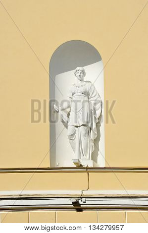 St. Petersburg Russia 9 September: The Image Of The Theatrical Muses On The Facade Of The Alexandrin