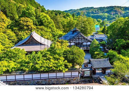 View of Tenjuan Garden in Kyoto, Japan