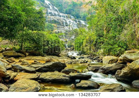 Mae-Ya Water Fall at Doi-intanon in Chiangmai northern province of Thailand