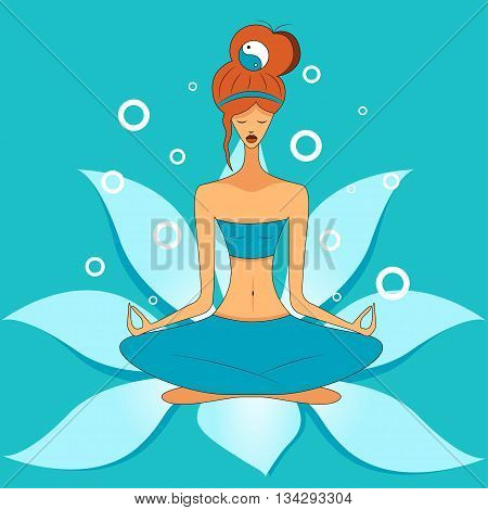 girl who meditates in the lotus position