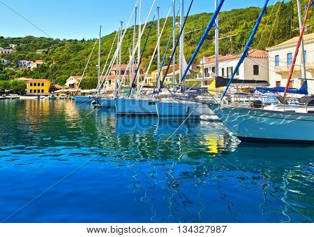 Kioni port at Ithaca Ionian islands Greece