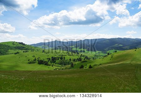 Mountains Pieniny in Slovakia and Poland in June