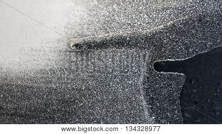 Dripping Grey And Black Paint