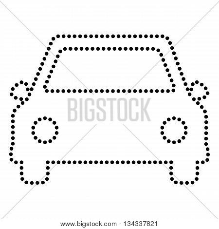 Car sign illustration. Dot style or bullet style icon on white.