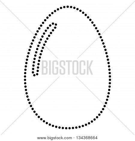 Chiken egg sign. Dot style or bullet style icon on white.