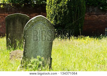 Grave stones outside a church in Beaconsfield Buckinghamshire England