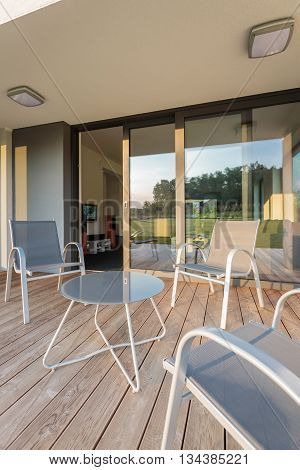 Luxurious house with new patio simple patio furniture set