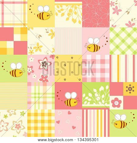 A set of seamless patterns. Good for wrapping paper and fabric design, Baby Shower, Birthday, Easter, Wedding, Greeting Cards, Mothers Day and scrapbook.