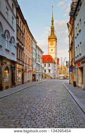 OLOMOUC, CZECH REPUBLIC - JUNE 05, 2016: Town hall in the main square of the old town of Olomouc, Czech Republic on June 05, 2016.