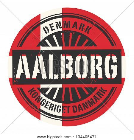 Grunge rubber stamp with the text Denmark, Aalborg, vector illustration