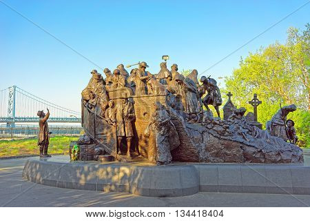 Memorial To Irish Famine At Penns Landing In Philadelphia