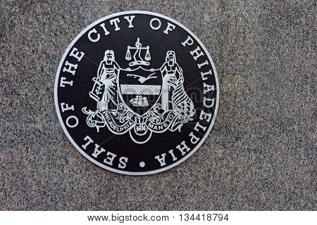 Seal Of The City Of Philadelphia Ground Marker