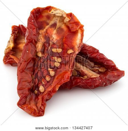 Dried tomatoes isolated on white background cutout