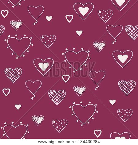Romantic concept seamless pattern. Love elements in one background.